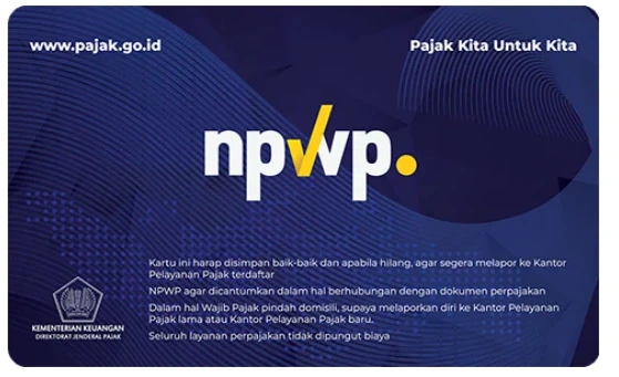 Kartu belakang NPWP PT Indo Rhinos Karya